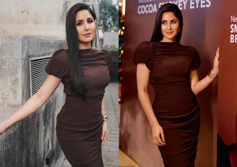 Katrina Kaif Stuns in Bodycon Brown Dress for Kay Beauty's 5th Anniversary Bash 930571