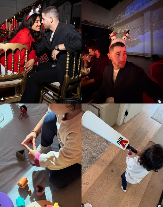 Priyanka Chopra Gets Romantic With Nick Jonas Amidst Christmas Cheer, Malti Marie Enjoys Cricket 929650