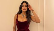 Janhvi Kapoor Stuns in a Red Velvet Dress with Elegant Jewelry