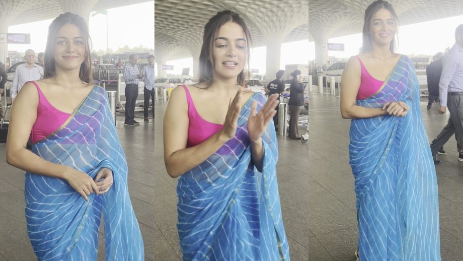 Baby John's Wamiqa Gabbi Makes Airport Her Personal Runway In A Timeless Striped Simple Saree, Check Photos 931977