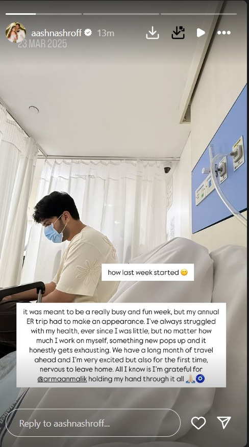 Aashna Shroff opens up on health struggles; Armaan Malik holding her hand through it & more 942777