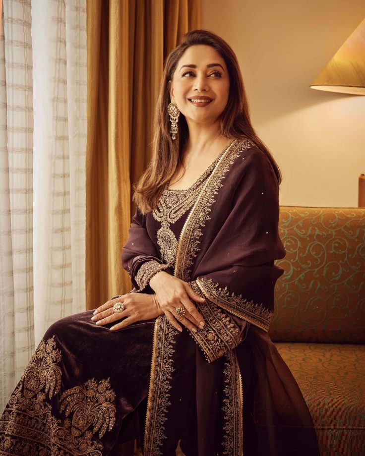 Madhuri Dixit's Ethnic Look Proves Why Velvet is Always in Style 940746