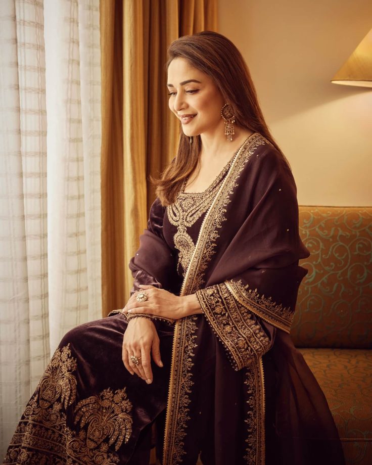 Madhuri Dixit's Ethnic Look Proves Why Velvet is Always in Style 940747