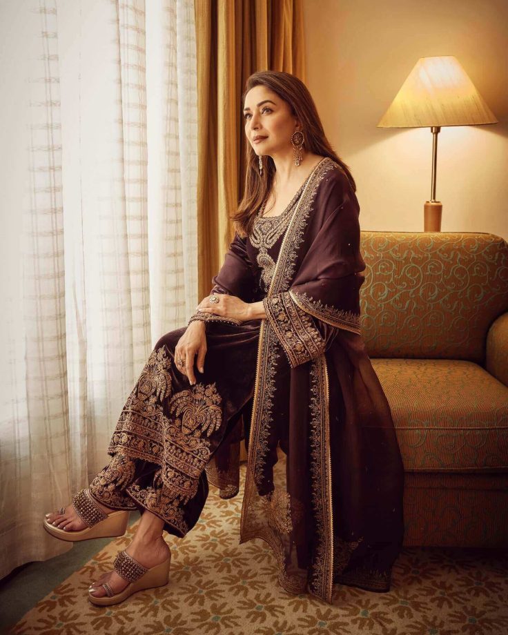 Madhuri Dixit's Ethnic Look Proves Why Velvet is Always in Style 940745