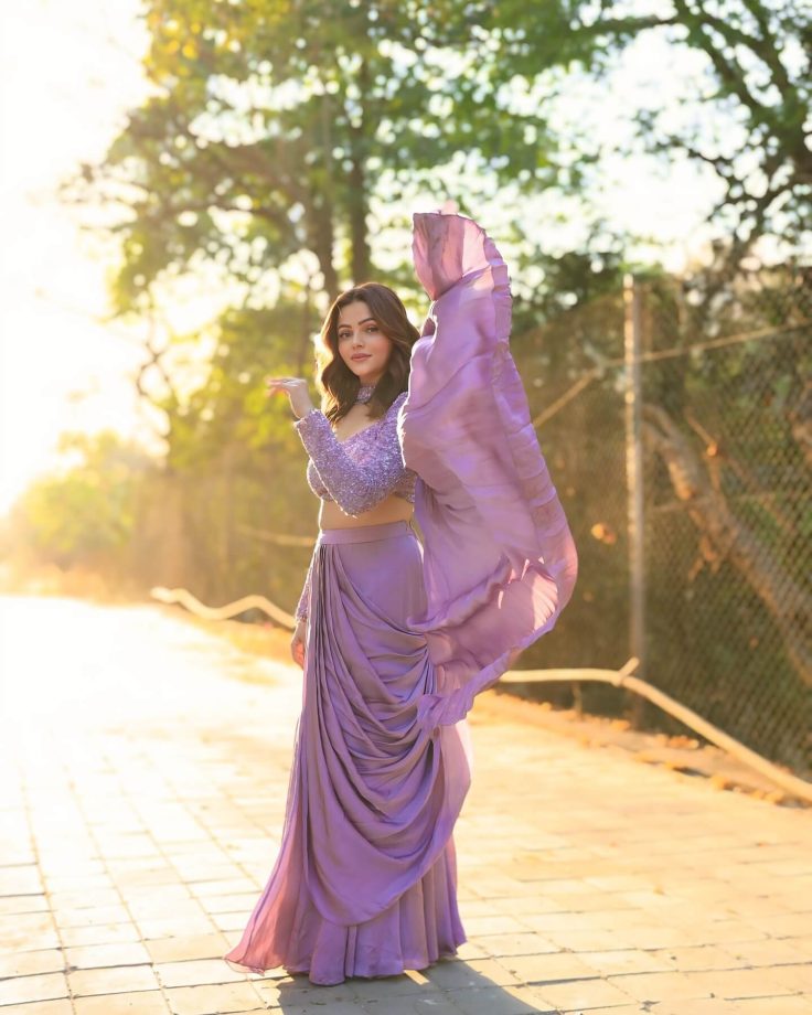 Rubina Dilaik Turns Heads in Elegant Lilac Lehenga Dress 942586