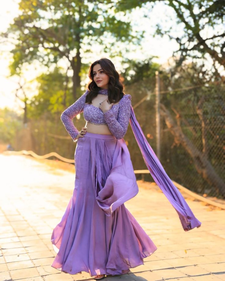 Rubina Dilaik Turns Heads in Elegant Lilac Lehenga Dress 942588