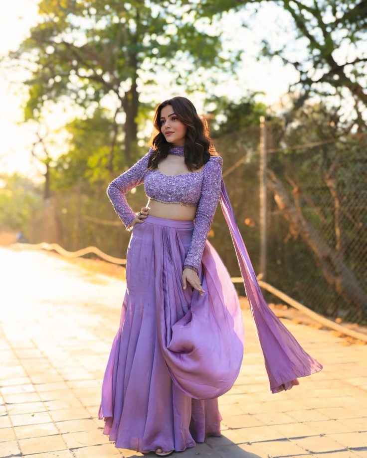 Rubina Dilaik Turns Heads in Elegant Lilac Lehenga Dress 942592