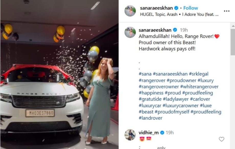 Sana Raees Khan buys a swanky new luxury car; check out 939246