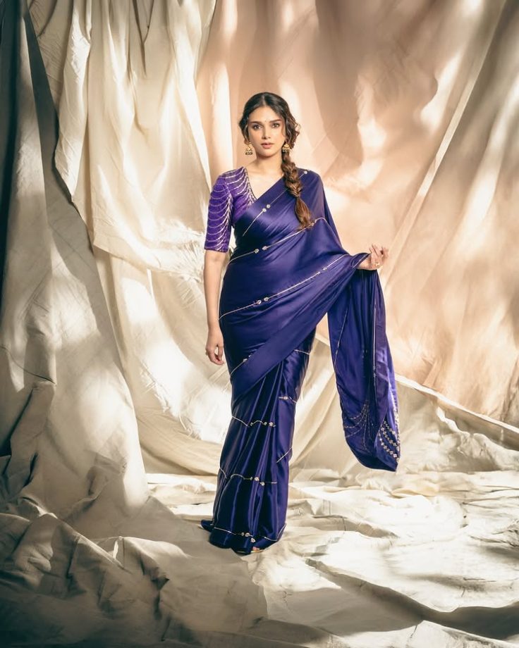 Aditi Rao Hydari Stuns in a Graceful Purple Saree 943349