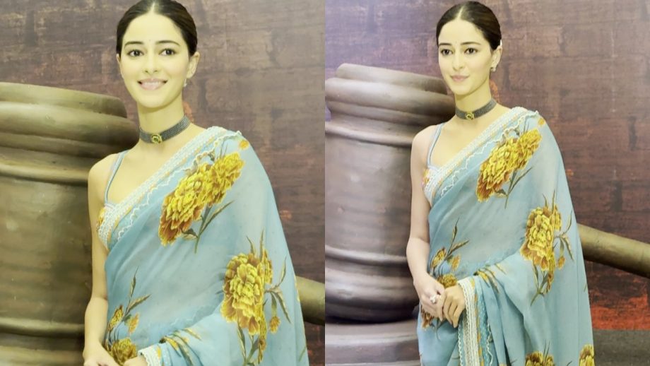 Ananya Panday Brings Ethereal Desi Vibes In Floral Saree At Kesari Chapter 2 Trailer Launch 943190