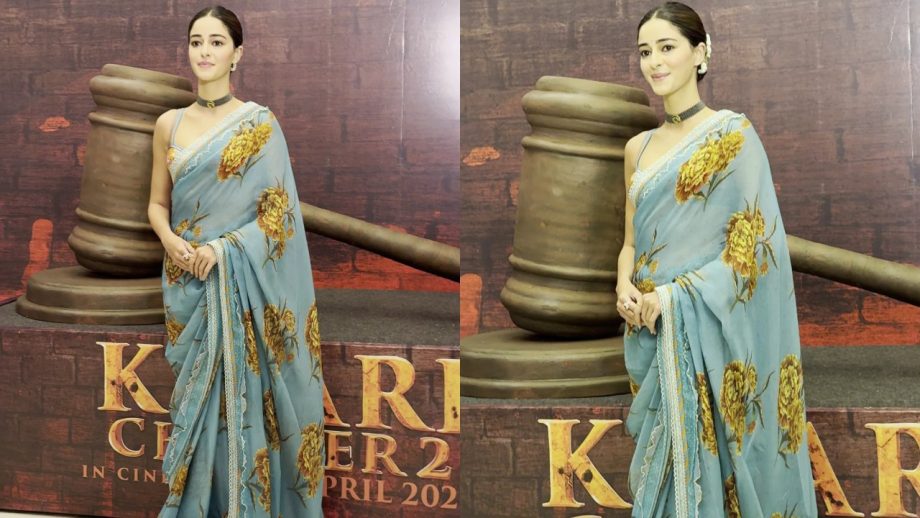 Ananya Panday Brings Ethereal Desi Vibes In Floral Saree At Kesari Chapter 2 Trailer Launch 943191