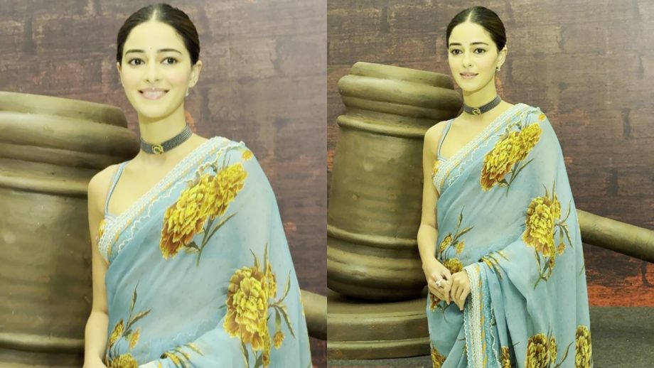 Ananya Panday Brings Ethereal Desi Vibes In Floral Saree At Kesari Chapter 2 Trailer Launch 943192
