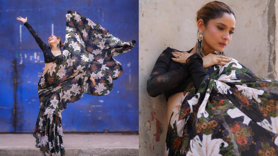 Ankita Lokhande's Floral Saree With Bold Blouse Is Perfect For Summer Wedding - See Pics 945709