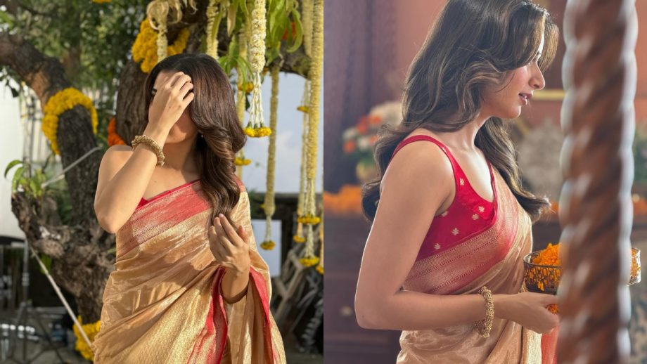 Ashika Ranganath Inspired Stunning Bold Blouse To Elevate Your Simple Saree Looks 946104