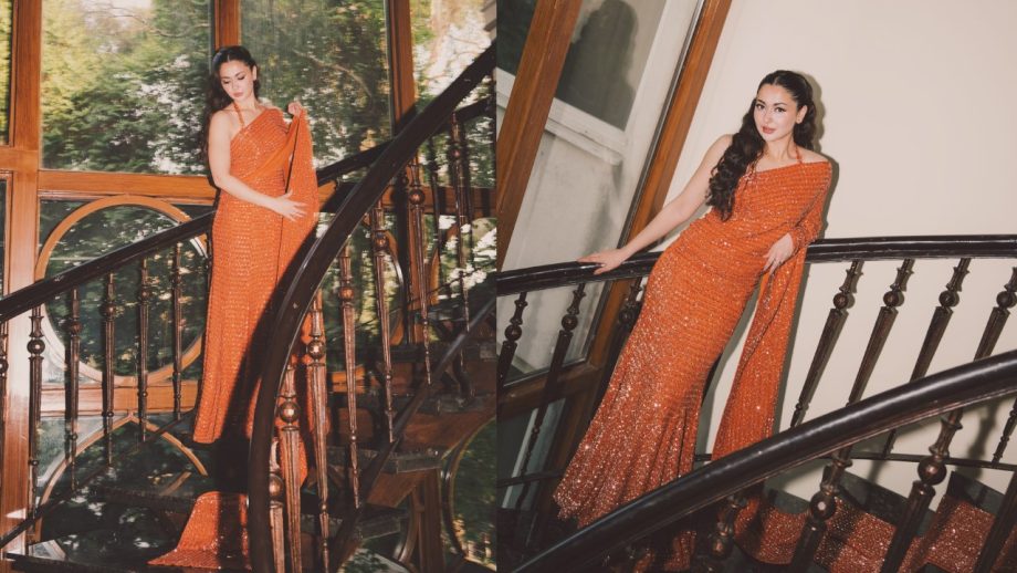 Hania Amir Screams Attention In Shimmery Tangerine Fishtail Gown - See Stunning Pics 944514