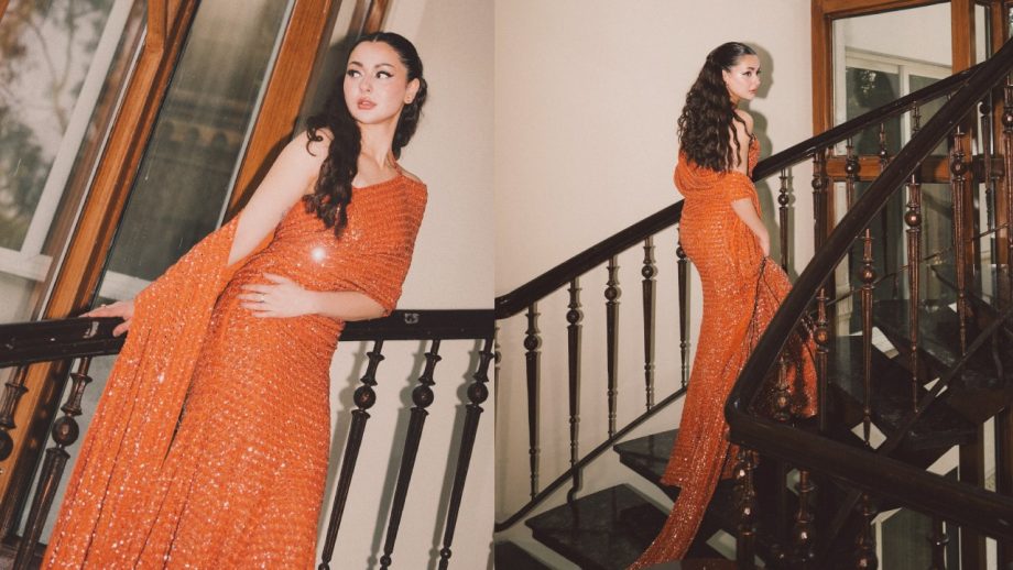 Hania Amir Screams Attention In Shimmery Tangerine Fishtail Gown - See Stunning Pics 944516