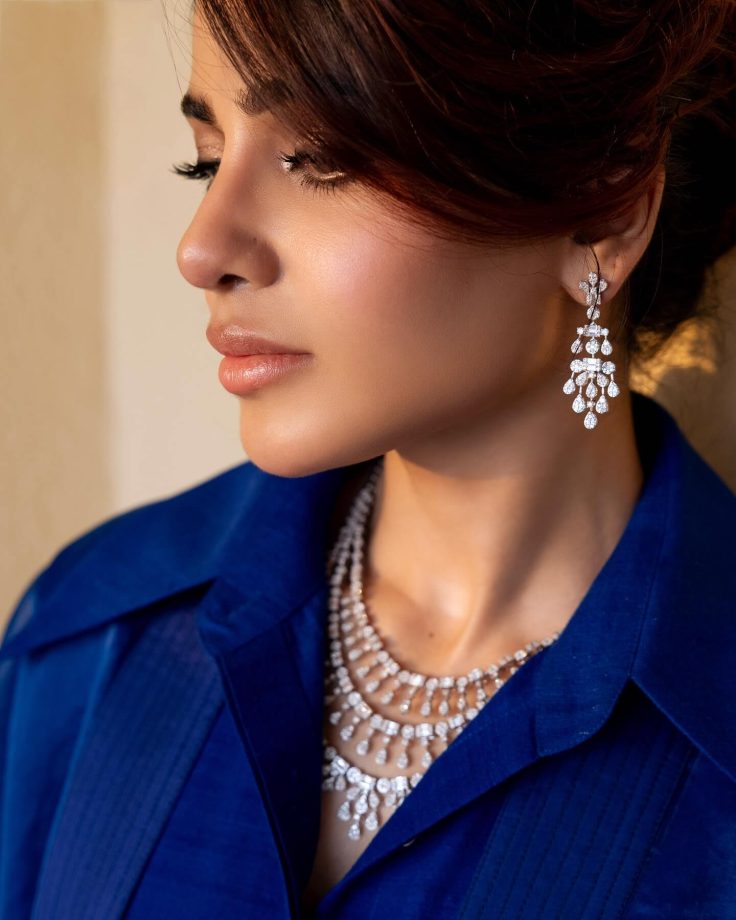 Samantha Ruth Prabhu Exudes Confidence In Royal Blue Jumpsuit With Diamond Accessories - See Pics 946085
