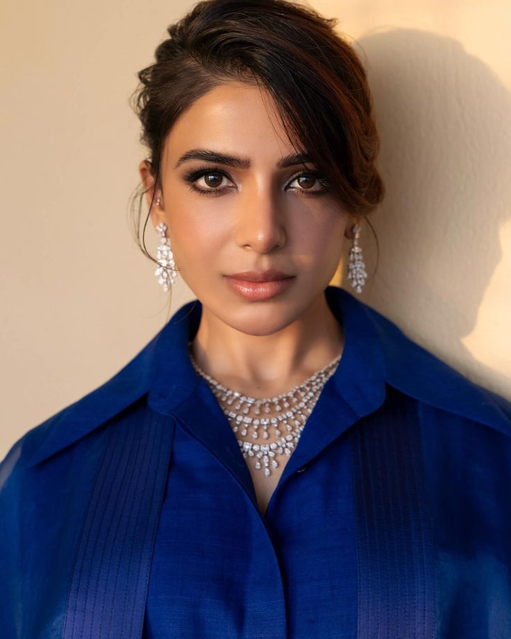 Samantha Ruth Prabhu Exudes Confidence In Royal Blue Jumpsuit With Diamond Accessories - See Pics 946081