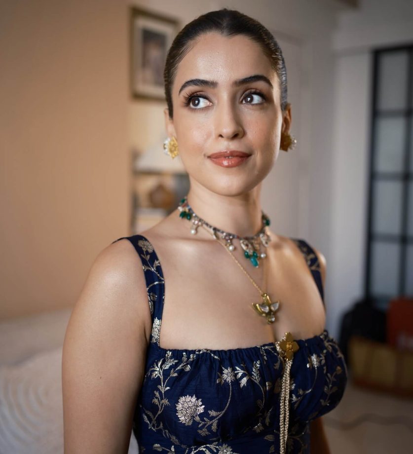 Sanya Malhotra Serves in a Midnight Blue Floral Gown, and We’re Obsessed 945935