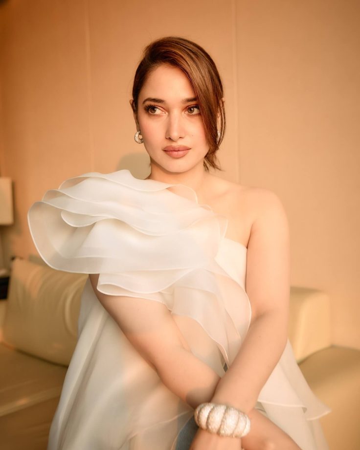 Tamannaah Bhatia Keeps It Chic in a One-Shoulder Top and Baggy Jeans 944215
