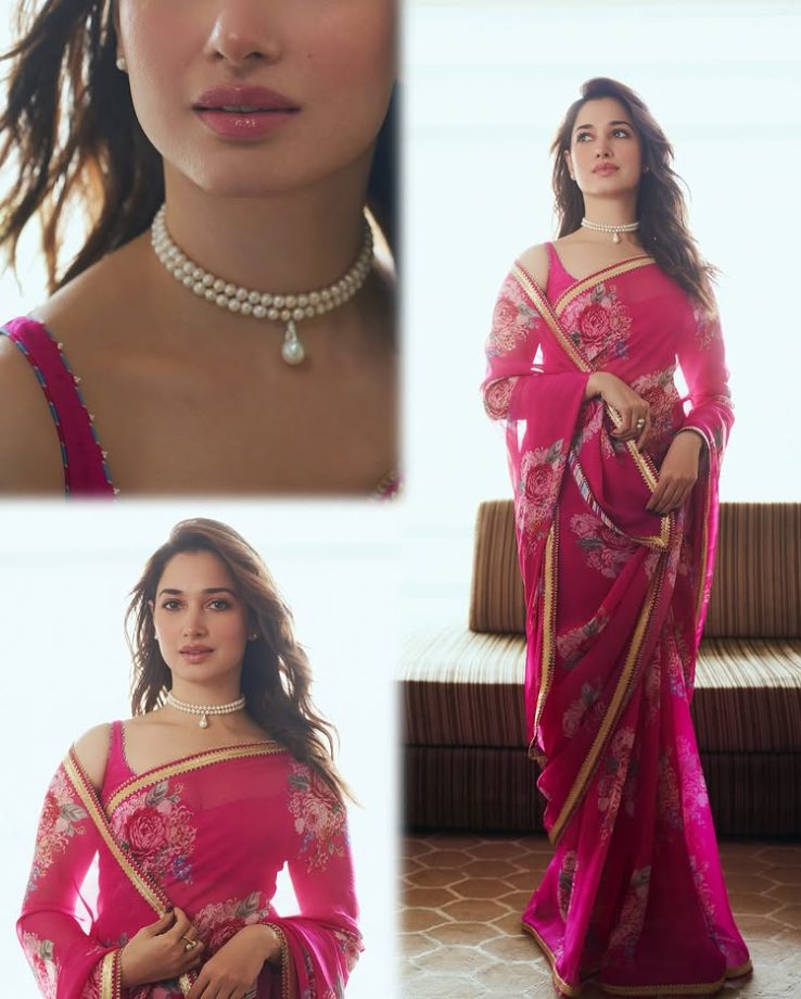 Tamannaah Bhatia Looks Ethereal in a Gulabi Pink Saree 943382