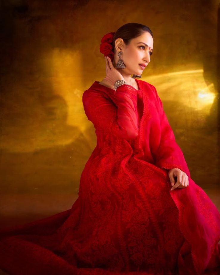 Tamannaah Bhatia Radiates Bridal Elegance In Red Anarkali Worth Rupees 159,500: See Pics 943794