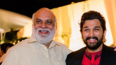 A Man of Gratitude! Allu Arjun placed a photograph of his first director Raghavendra Rao Garu, at his office entrance!