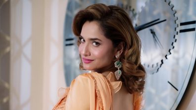 Ankita Lokhande Looks Ethereal in Dreamy Orange Ruffled Saree Look