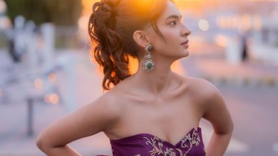 India’s Unique Global Star Anushka Sen Stuns At Cannes Day 1; Takes Over French Rivera in a Royal Purple Couture Moment