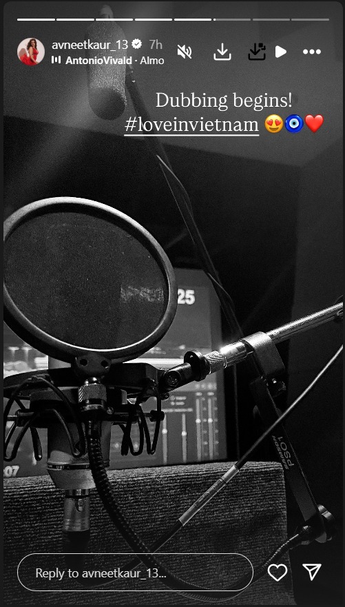 Avneet Kaur’s First International Film’s Dubbing Begins; Shares Photo 949597