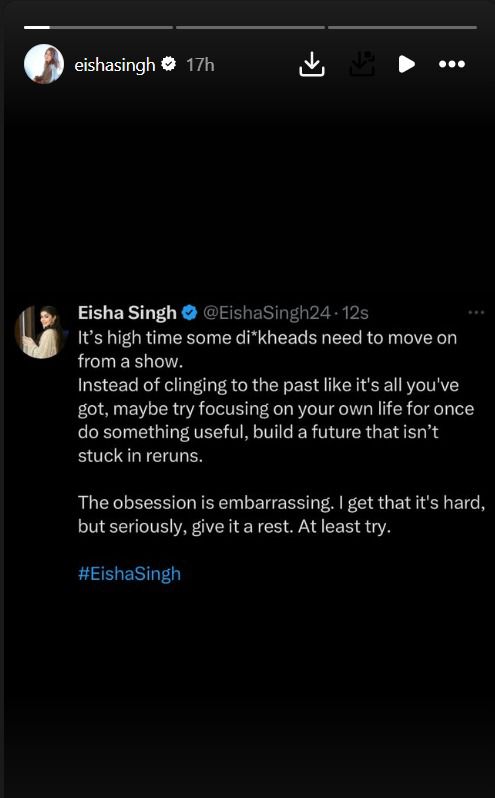Eisha Singh & Avinash Mishra’s Post: ‘Some di*kheads need to move on from a show’ 950200