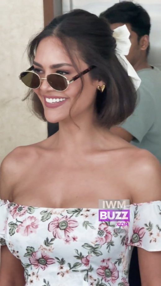 Esha Gupta Rocks Her Short Hair Look With Off-shoulder Floral Dress - See Here 949709