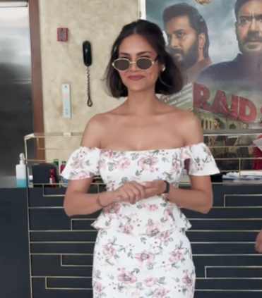 Esha Gupta Rocks Her Short Hair Look With Off-shoulder Floral Dress - See Here 949708