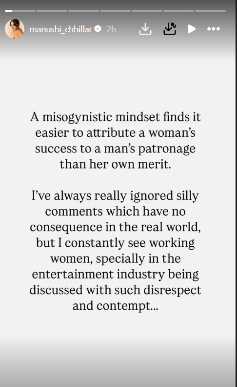 “I’m a Self-Made Woman”, Manushi Chhillar Slams Misogyny with Powerful Post 950134