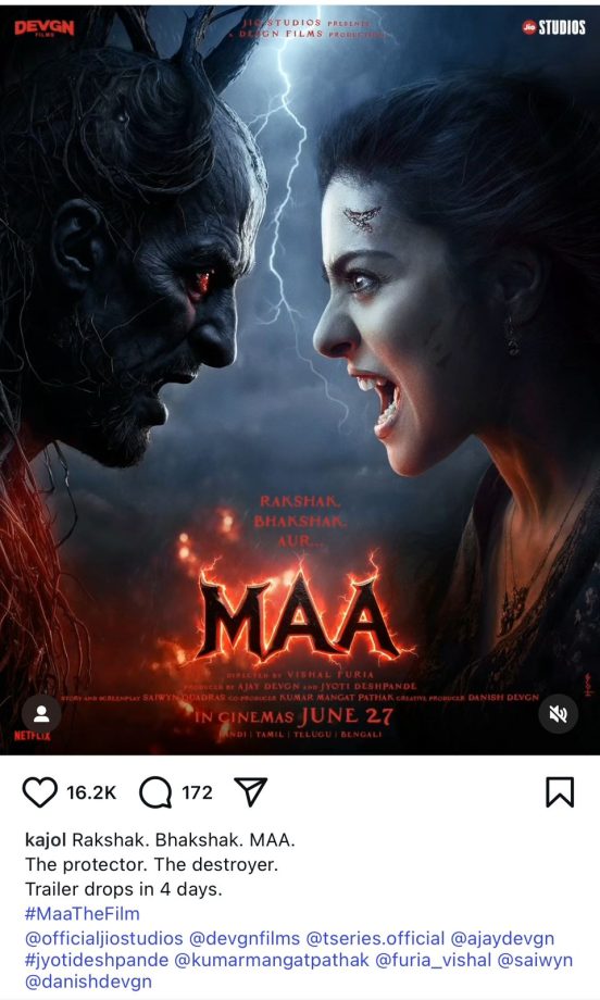 Kajol’s ‘Maa’ Trailer Releases in 4 Days; Poster Gives ‘Goosebumps’ 949329