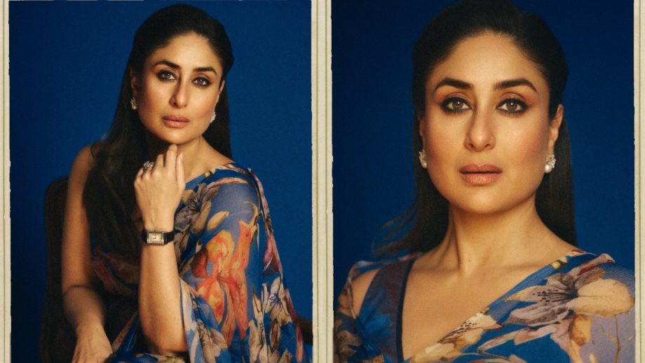 Kareena Kapoor Khan Redefines Vintage Charm In Simple Blue Floral Saree - See Pics 946603