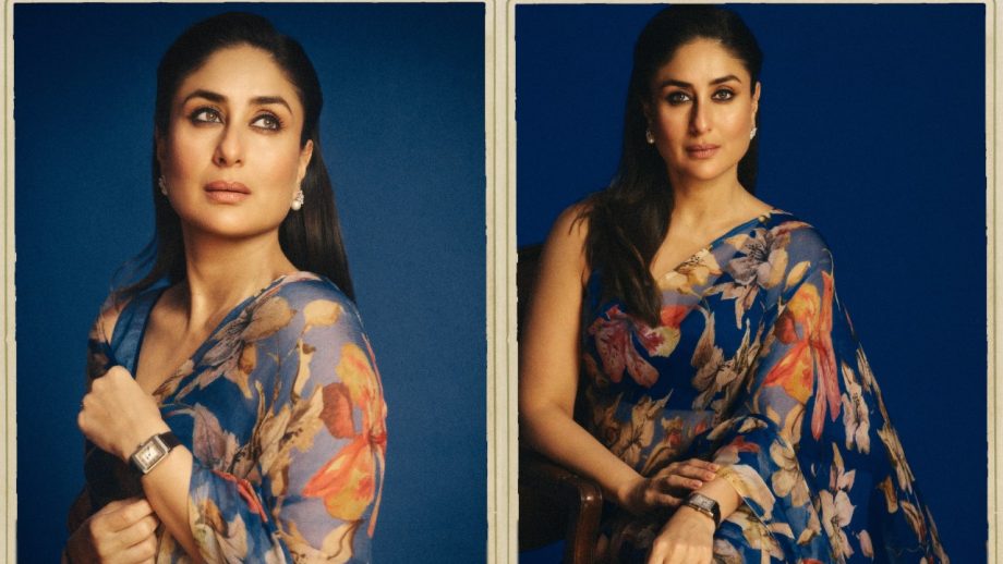 Kareena Kapoor Khan Redefines Vintage Charm In Simple Blue Floral Saree - See Pics 946605