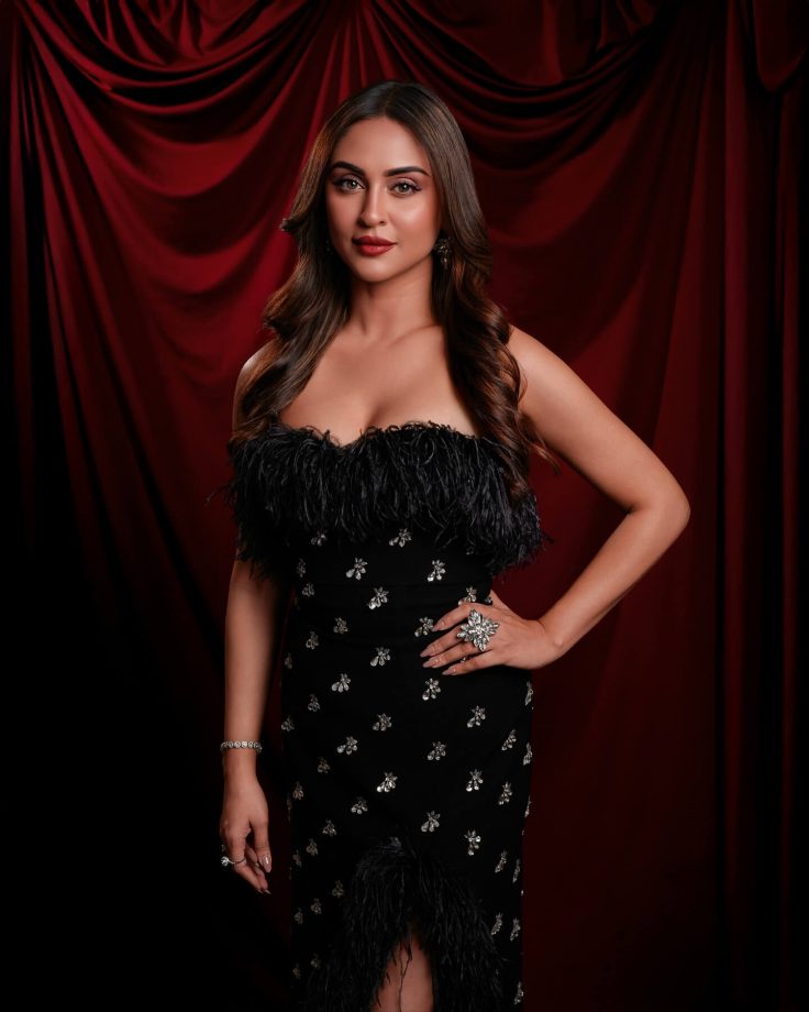 Krystle Dsouza Stuns in Sleek Black Off-Shoulder Dress 947061