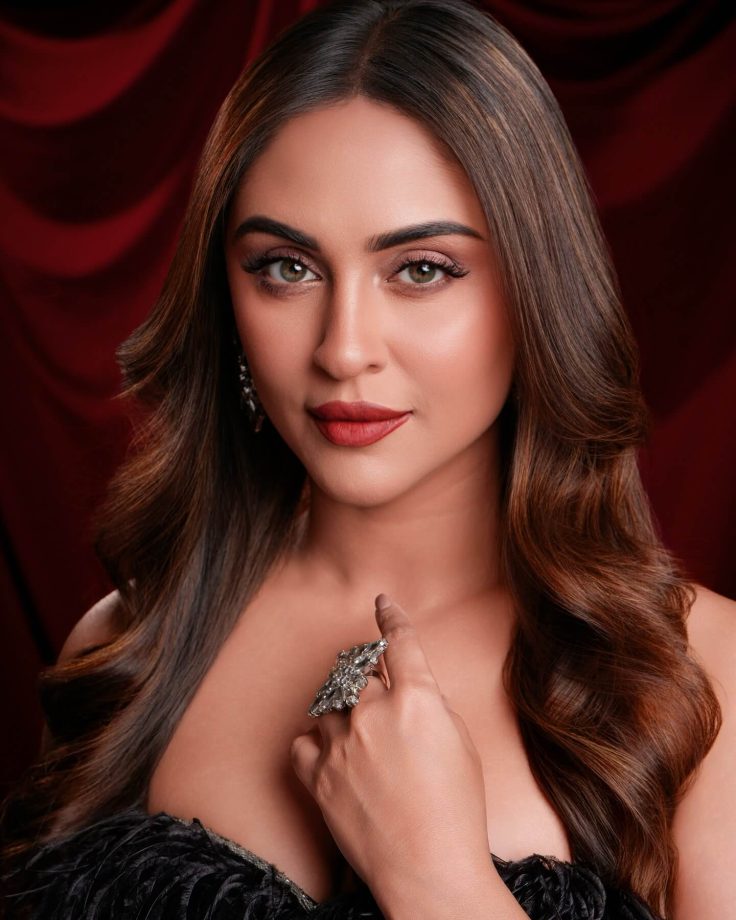 Krystle Dsouza Stuns in Sleek Black Off-Shoulder Dress 947063