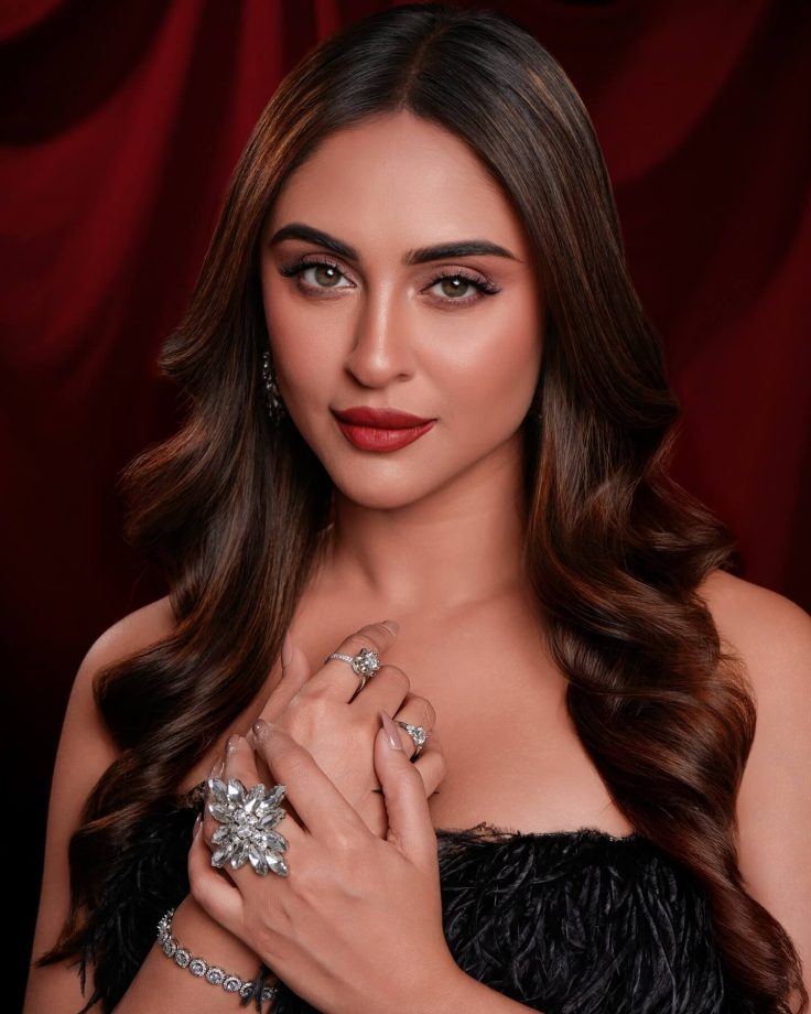 Krystle Dsouza Stuns in Sleek Black Off-Shoulder Dress 947060