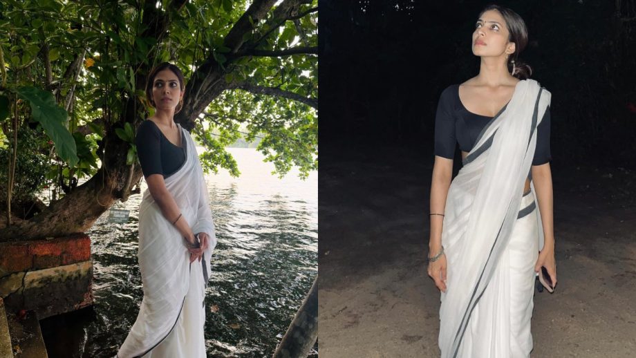 Malavika Mohanan Stuns In White Cotton Saree In Kerala - See Photos 947759