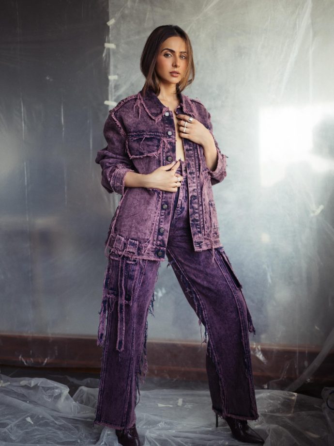 Rakul Preet Singh Nails Casual Cool in Purple Denim Duo 950056