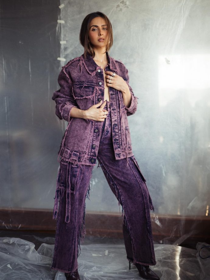 Rakul Preet Singh Nails Casual Cool in Purple Denim Duo 950057