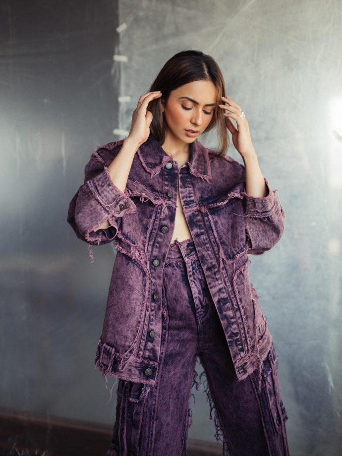 Rakul Preet Singh Nails Casual Cool in Purple Denim Duo 950058
