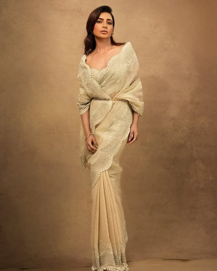 Samantha Ruth Prabhu’s Cream Saree Look Is Grace Woven with Glam 946771