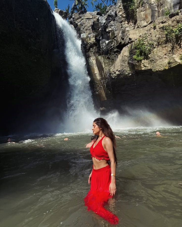 Shivangi Joshi Finds Solace In Bali's Waterfalls, Goes Bold In Red Two-piece 947212