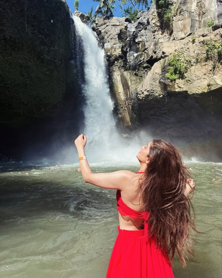 Shivangi Joshi Finds Solace In Bali's Waterfalls, Goes Bold In Red Two-piece 947213