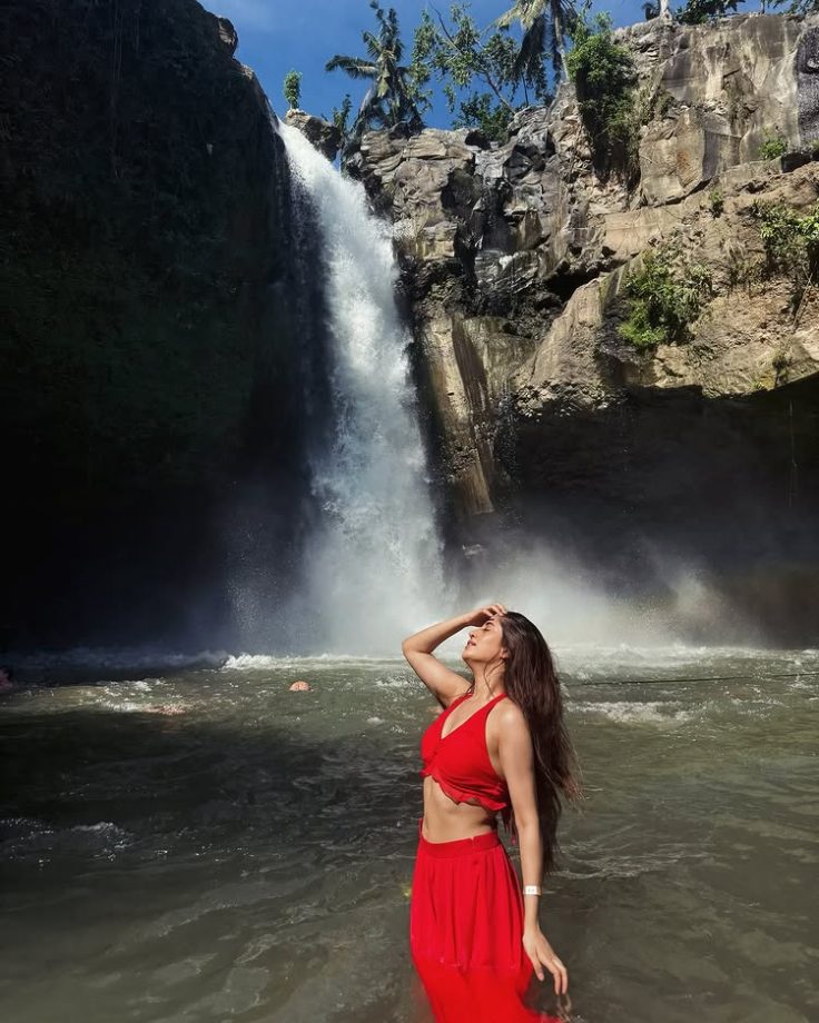 Shivangi Joshi Finds Solace In Bali's Waterfalls, Goes Bold In Red Two-piece 947216