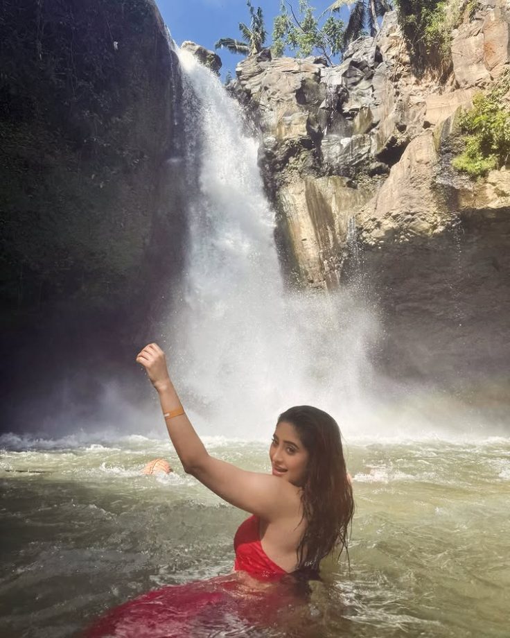 Shivangi Joshi Finds Solace In Bali's Waterfalls, Goes Bold In Red Two-piece 947217