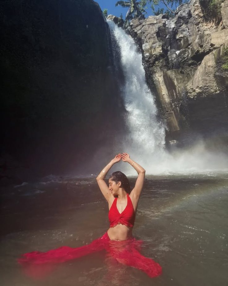 Shivangi Joshi Finds Solace In Bali's Waterfalls, Goes Bold In Red Two-piece 947218
